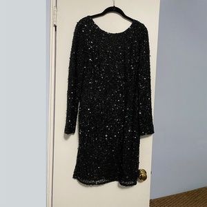 Adrianna Pappel Black Sequence Dress